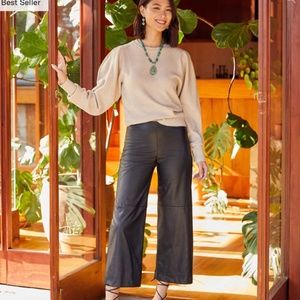 Karen Kane Cropped Faux Leather Pants Size XL